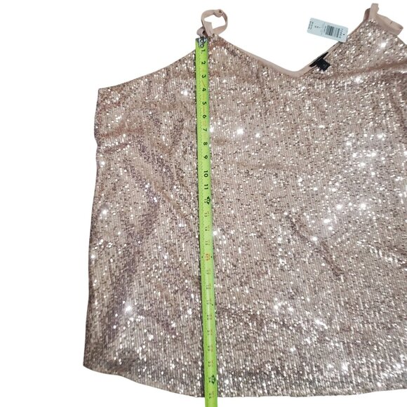 NWT Torrid Womens Rose Gold Sequin Camisole Tank Top Size 5 Party Sparkly Flirty - Picture 9 of 10